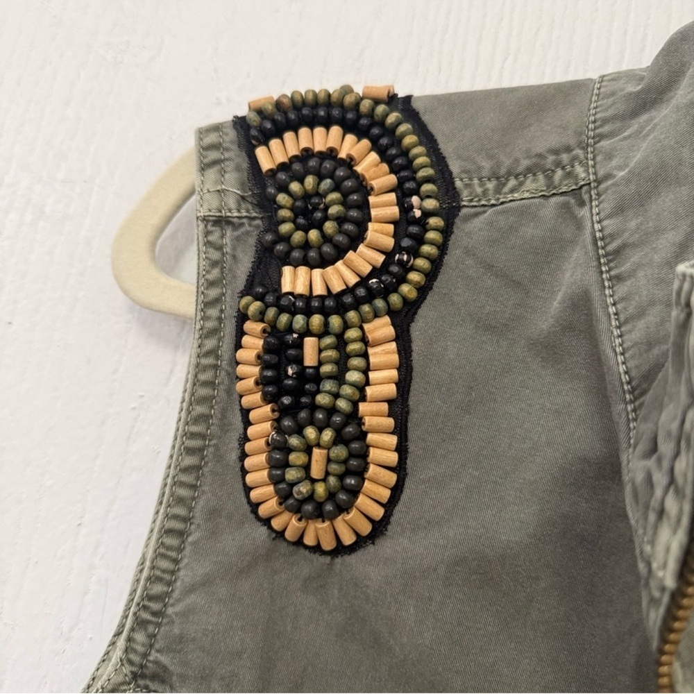 Ruff Hewn Olive Vest with Beaded Accents - Picture 6 of 9